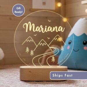 Mountain Name LED Light – Personalized Cloud Decor for Kids